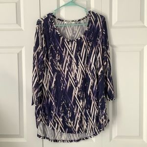 2/3rd sleeve rose+olive shirt